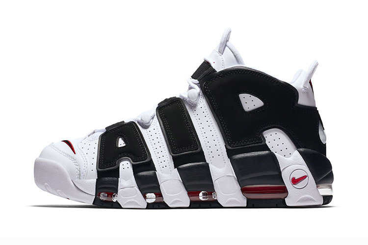 Nike Air More Uptempo Black White Red Shoes